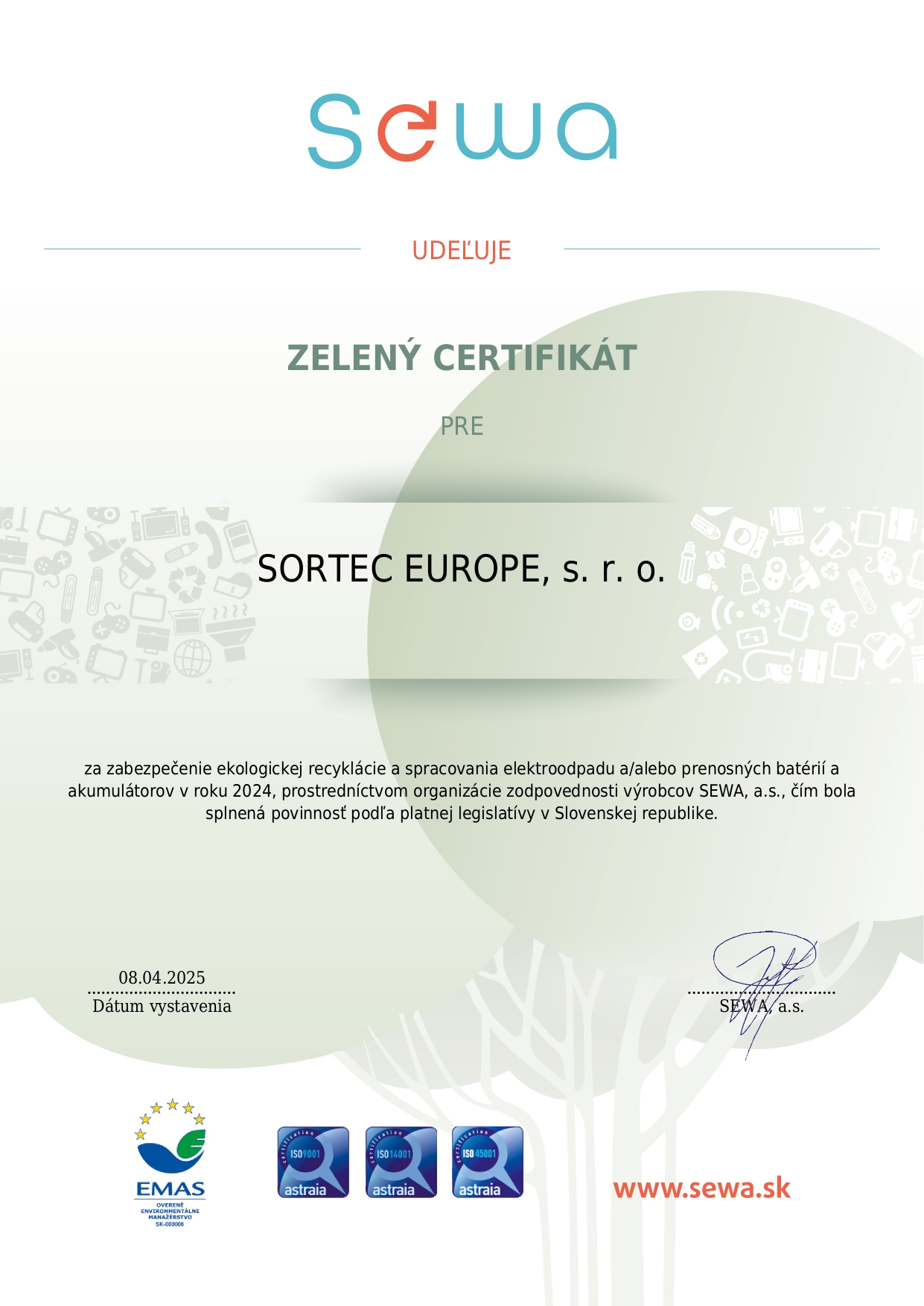 Zelený Certifikát
