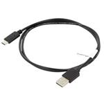 Kábel USB-A/USB-C, 1m, pozlátený, 30AWG