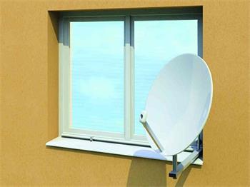 Konzola pre uchytenie antény na plastové okno 50 biela - Rozbalená