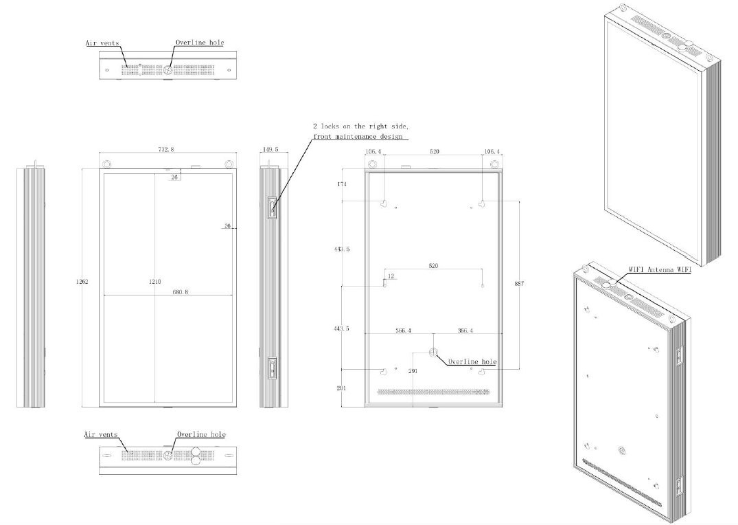 Vonkajší dotykový LCD Kiosk Digital Signage 55'' IP66 na stenu