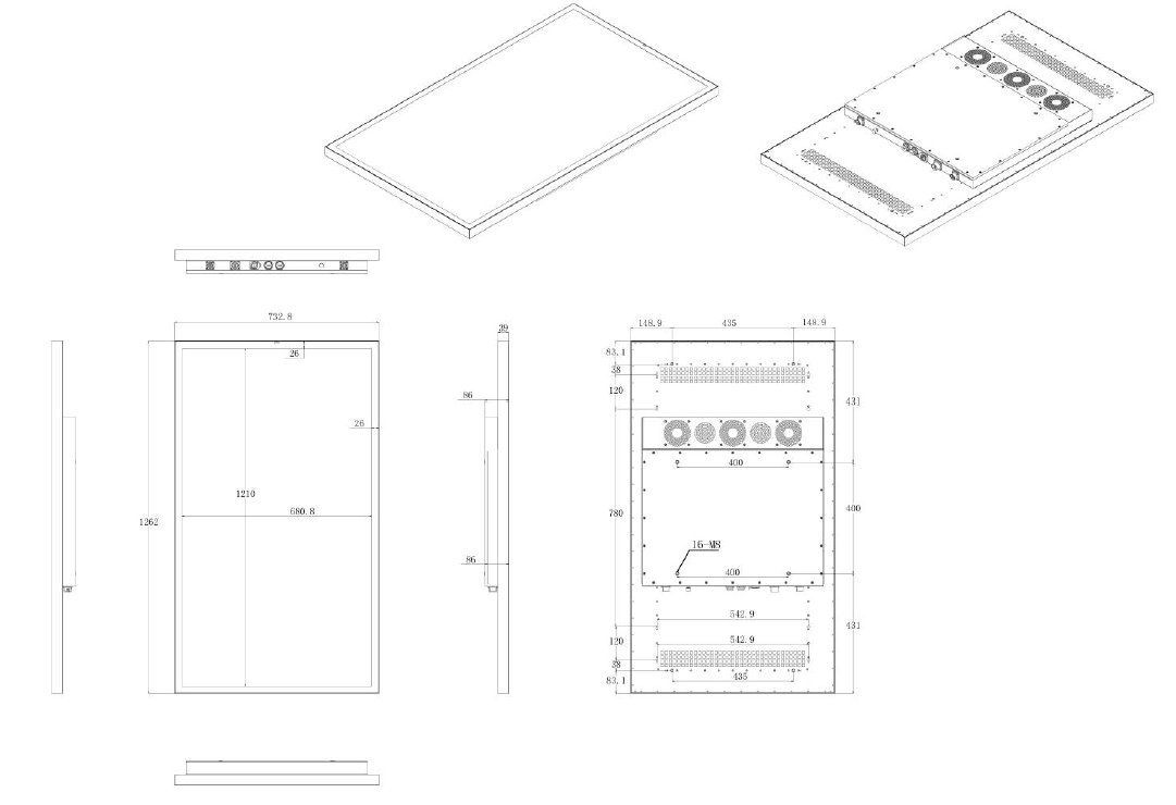 Vonkajší dotykový LCD monitor Digital Signage 55'' IP66