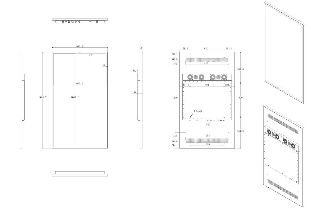 Vonkajší dotykový LCD monitor Digital Signage 75" IP66